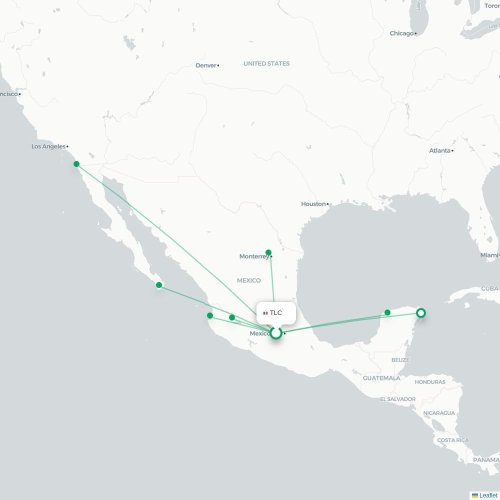 TLC routes and destination map