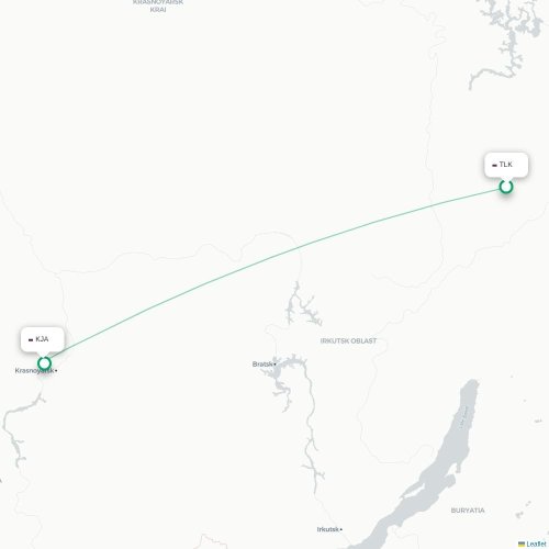 Talakan - Krasnoyarsk kaart van rechtstreekse vlucht