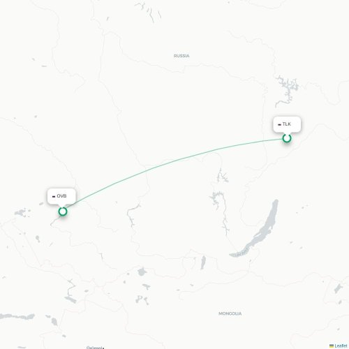 Talakan - Novosibirsk kaart van rechtstreekse vlucht