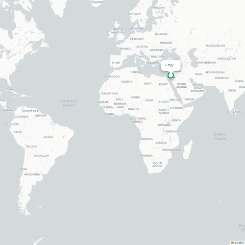 Mapa lotu bezpośredniego Tel Awiw – Ejlat