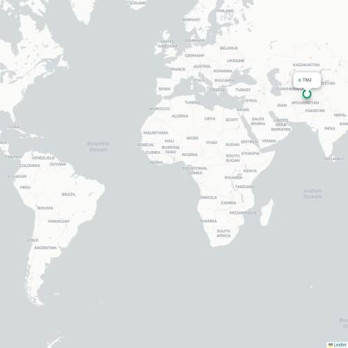 Mapa de vuelo directo Termez - Moscú