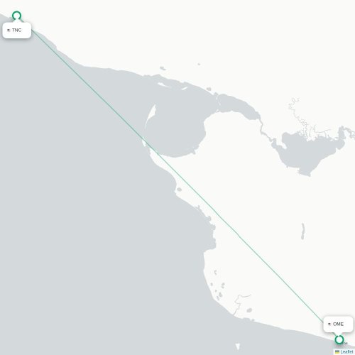 Mapa lotu bezpośredniego Tin City – Nome