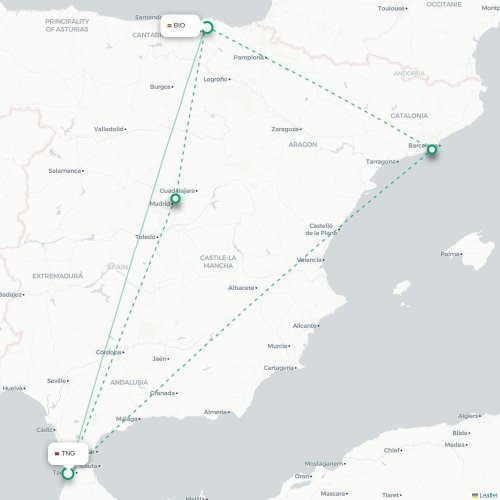 Tanger - Bilbao carte du vol direct
