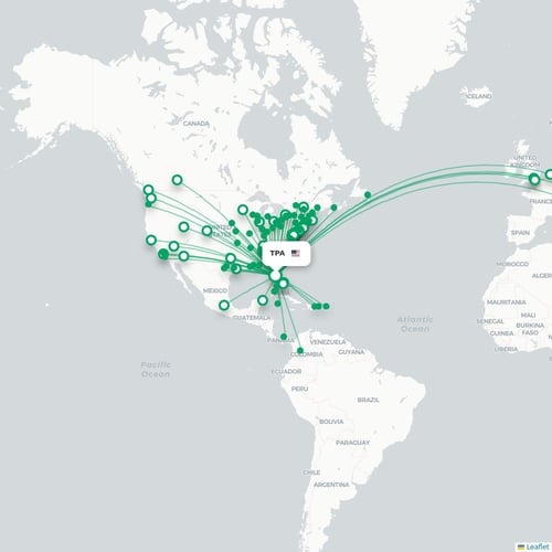 Route map Tampa  TPA airport