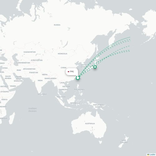 Mapa lotu bezpośredniego Tajpej – Houston