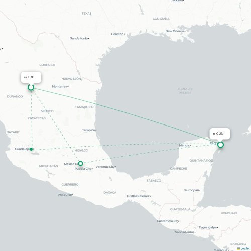 Torreón - Cancún carte du vol direct