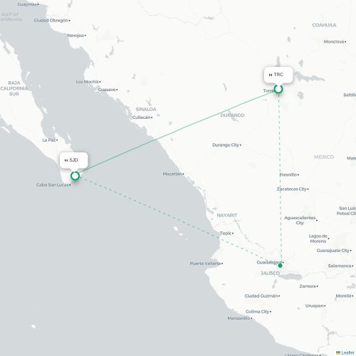 Torreón - San Jose Cabo carte du vol direct