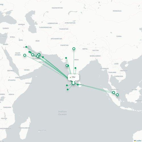 Route map Trivandrum  TRV airport