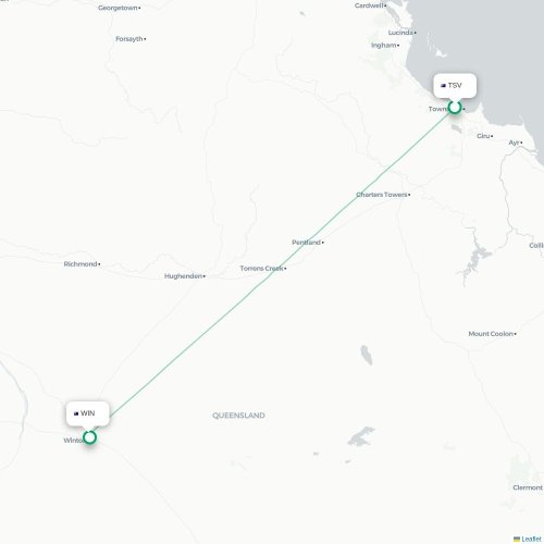 Townsville - Winton kort over direkte fly