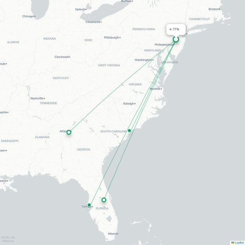 Mapa lotu bezpośredniego Trenton – Fort Myers