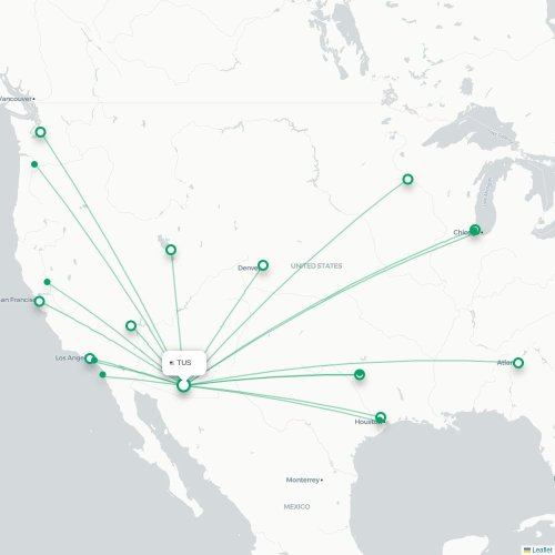 Route map Tucson  TUS airport