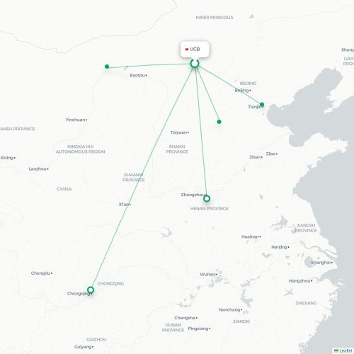 Mapa lotu bezpośredniego Ulunqab – Shijiazhuang