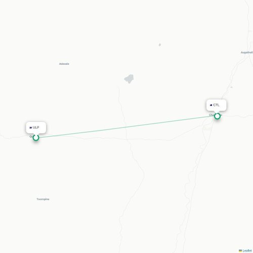 Mapa de vuelo directo Quilpie - Charleville