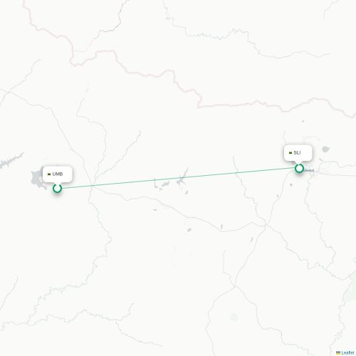 Mapa lotu bezpośredniego Kalumbila – Solwezi