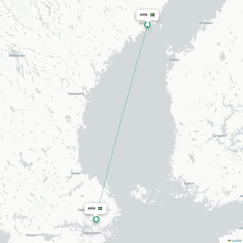 UME routes and destination map