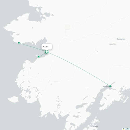 Route map Unalakleet  UNK airport