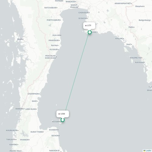 Mapa lotu bezpośredniego Ko Samui – Rayong