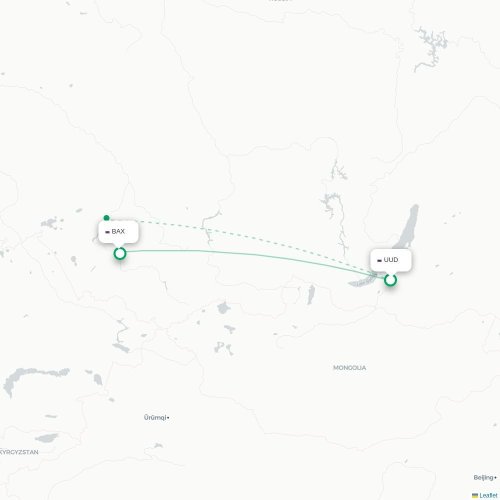 Mapa lotu bezpośredniego Ułan-Ude – Barnauł
