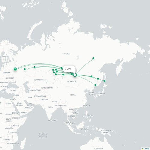 Route map Ulan-Ude  UUD airport