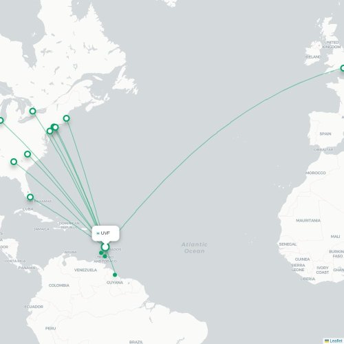 UVF routes and destination map