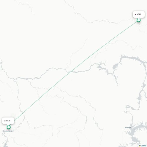 Vanavara - Krasnoyarsk karta över direktflyg