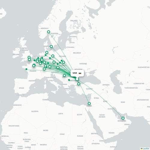 Route map Varna  VAR airport