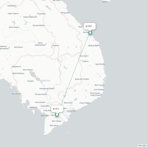 Mapa lotu bezpośredniego Can Tho – Da Nang