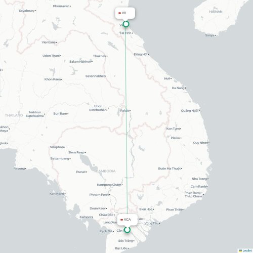 Mapa lotu bezpośredniego Can Tho – Vinh City