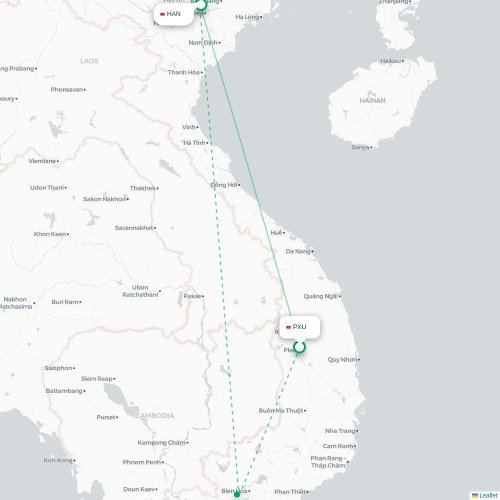 Mapa lotu bezpośredniego Côn Đảo – Hanoi