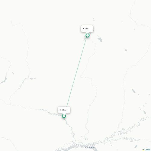 Mapa lotu bezpośredniego Venetie – Arctic Village