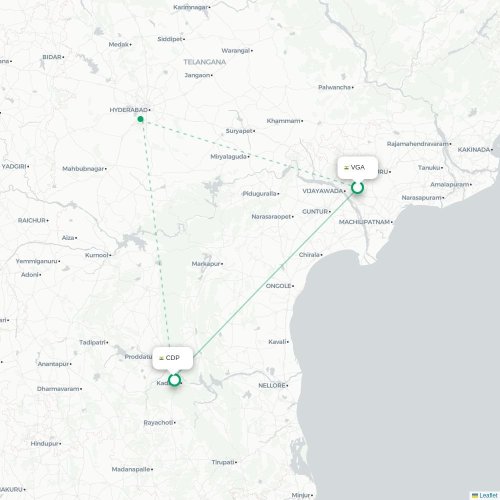 Mapa lotu bezpośredniego Widźajawada – Kadapa