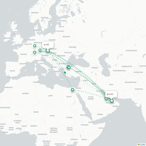 Vienne - Abu Dhabi carte du vol direct