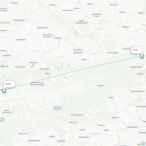 Vienne - Innsbruck carte du vol direct