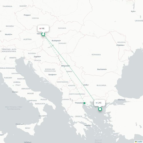 Vienne - Város carte du vol direct