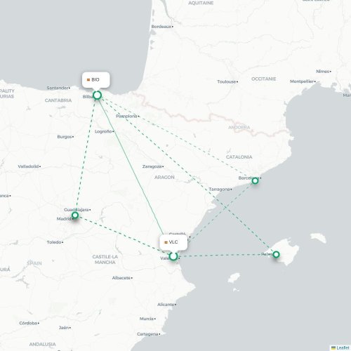 Valence - Bilbao carte du vol direct