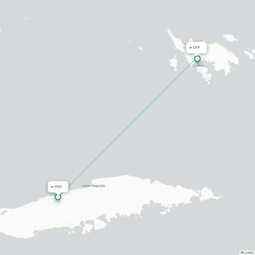 Mapa de vuelo directo Vieques - Culebra