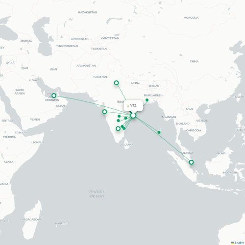 Visakhapatnam – Bhubaneswar suoran lennon kartta