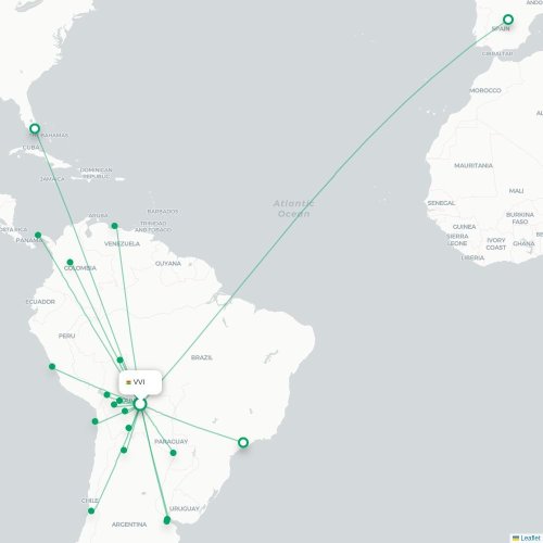 Route map Santa Cruz  VVI airport