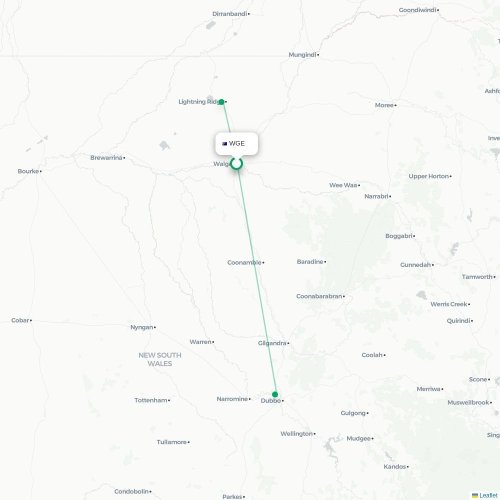 Route map Walgett  WGE airport