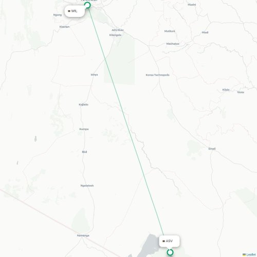 Nairobi - Amboseli kaart van rechtstreekse vlucht