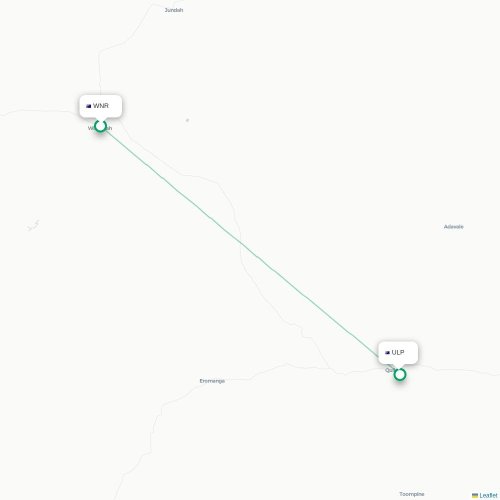 Mapa de vuelo directo Windorah - Quilpie