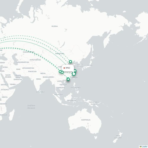 Mapa lotu bezpośredniego Wenzhou – Madryt