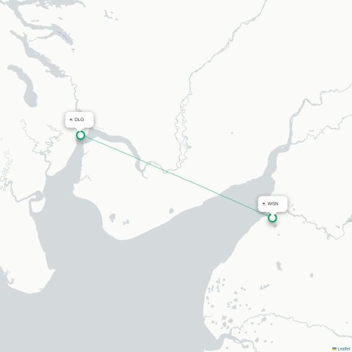 Mapa lotu bezpośredniego South Naknek – Dillingham