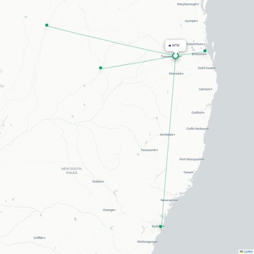 Mapa de vuelo directo Toowoomba City - St George