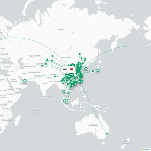 Route map Wuhan  WUH 