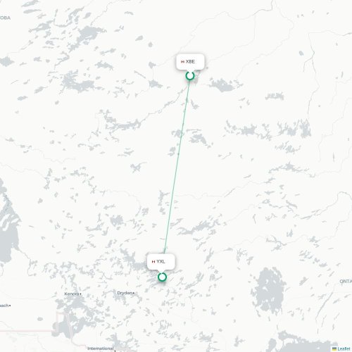 Mapa lotu bezpośredniego Bearskin Lake – Sioux Lookout