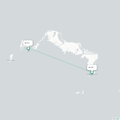 Mapa de vuelo directo Cockburn Harbour - Providenciales
