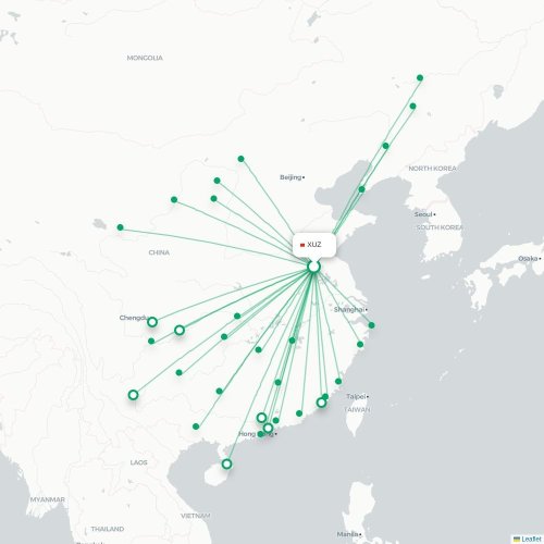 Mapa lotu bezpośredniego Xuzhou – Quanzhou