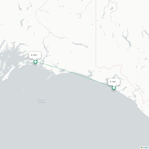 Mapa lotu bezpośredniego Yakutat – Cordova