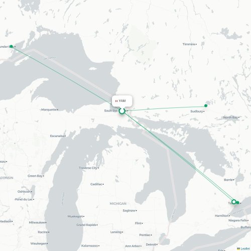 Route map Sault Sainte Marie  YAM 